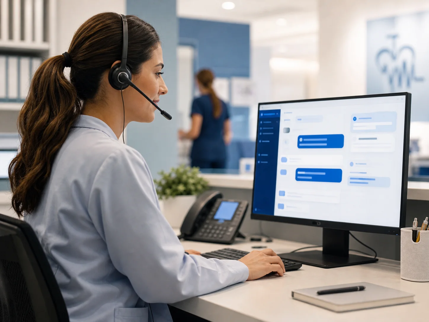 Healthcare support coordinator using a communication workflow screen